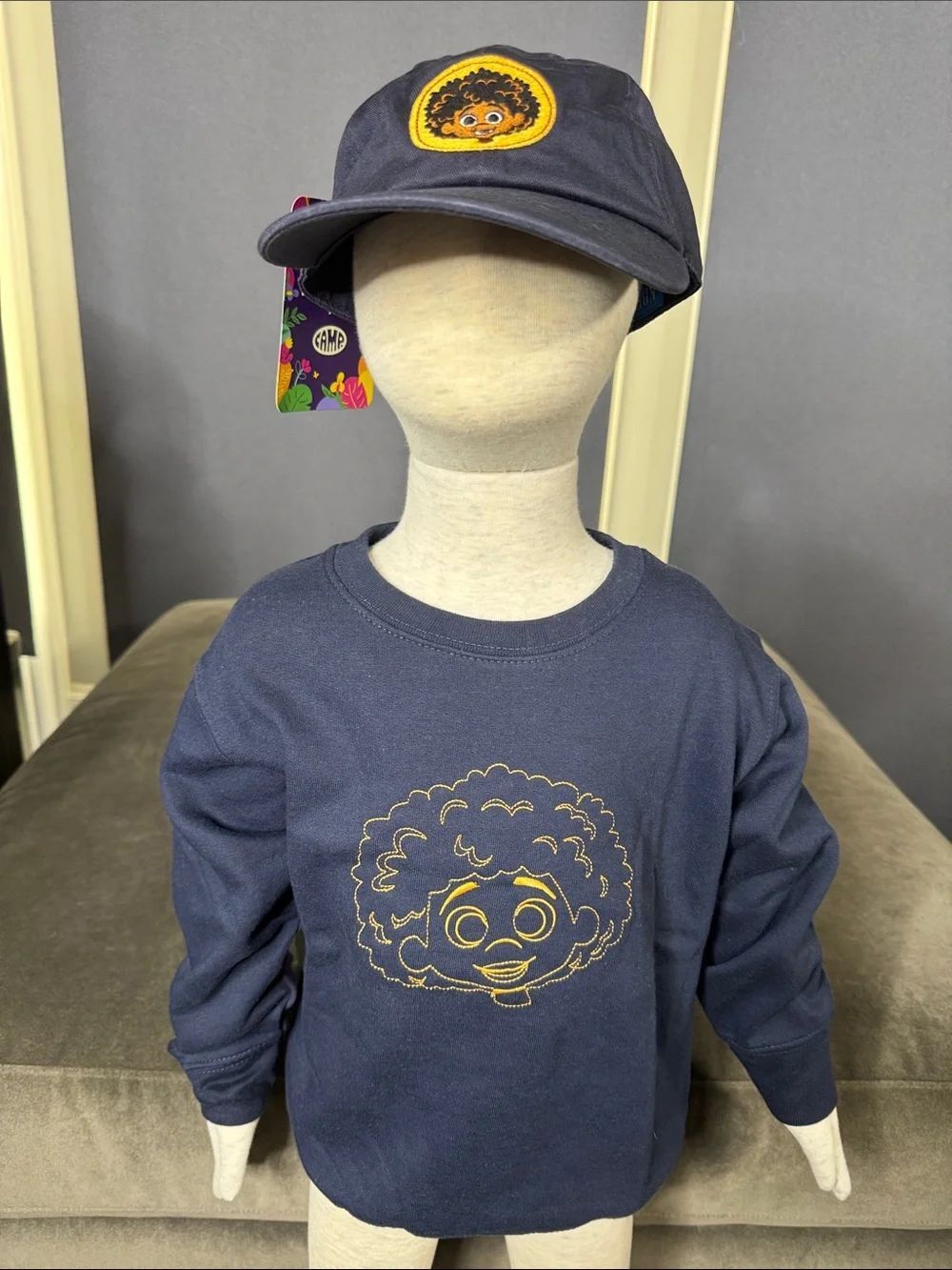 Kids Disney Encanto x Camp Exclusive Navy Antonio Sweatshirt 4T and Hat Bundle